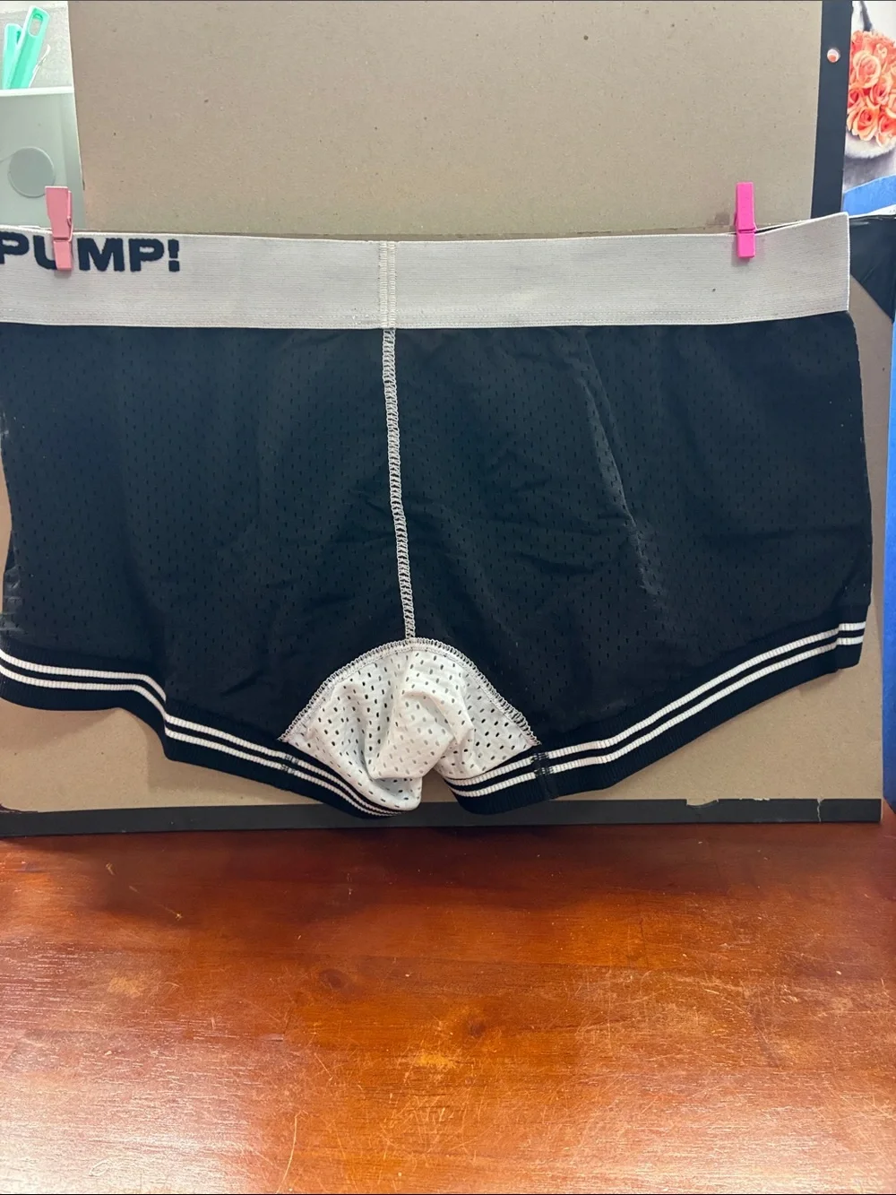 Black Boxer Briefs with White Trim